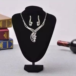 Necklace Set Earrings Silver Bridal Jewelry Set